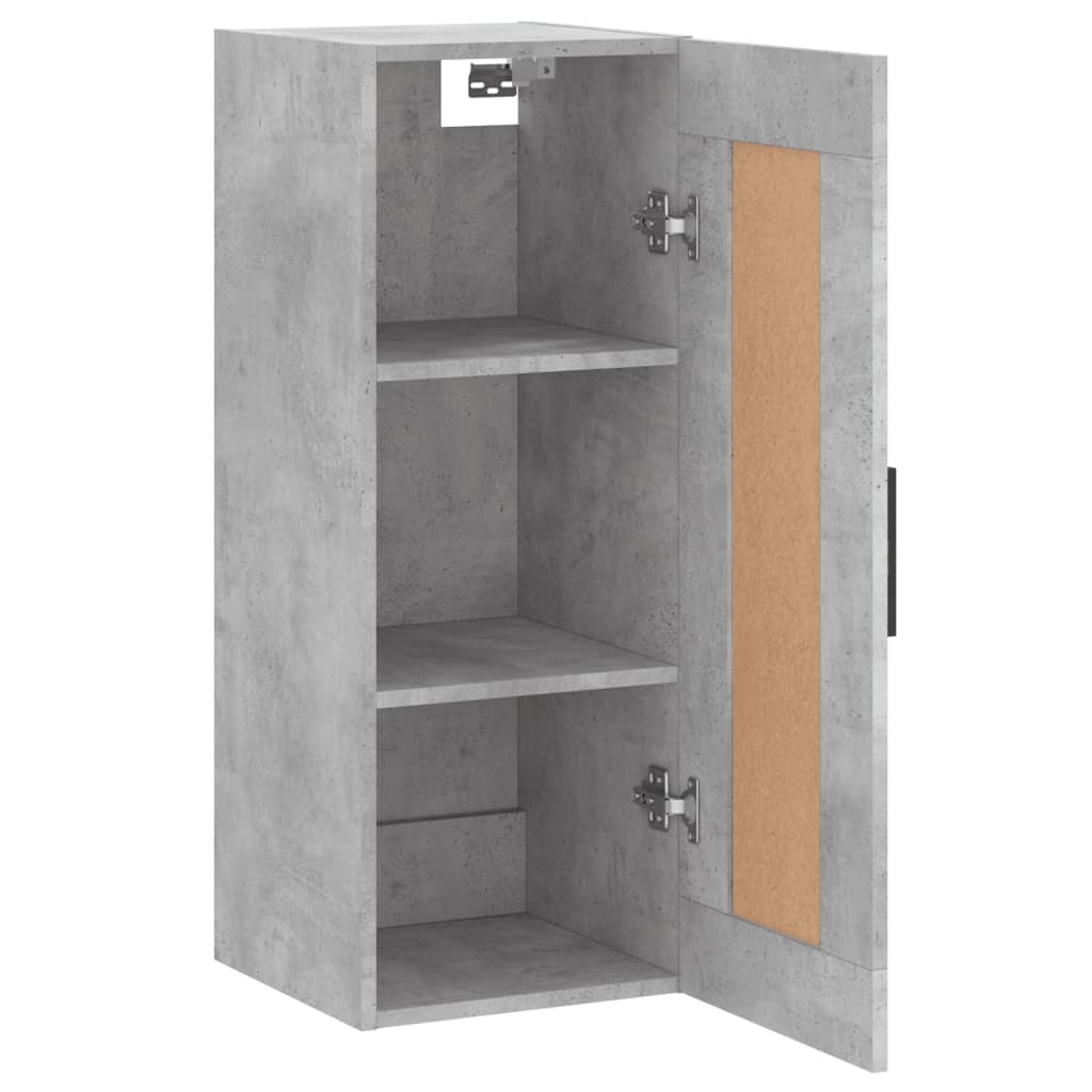 vægskab 34,5x34x90 cm konstrueret træ betongrå