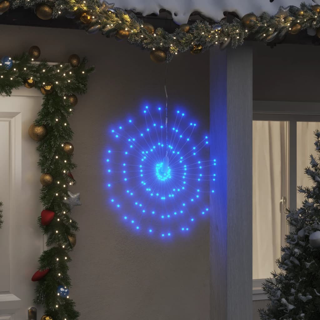 lysende starburst-dekoration 8 stk. 140 LED'er 17 cm blåt lys
