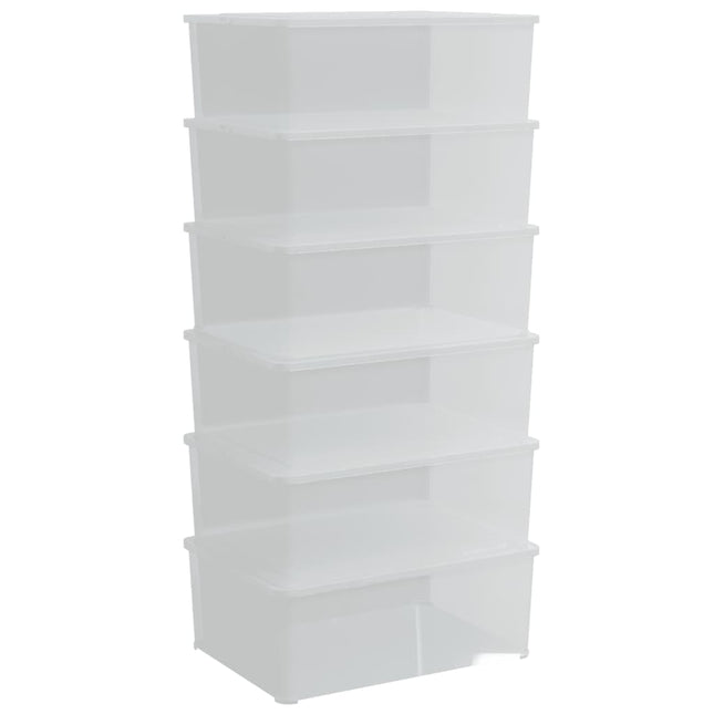opbevaringsbokse 6 stk. 10 l stabelbare plast