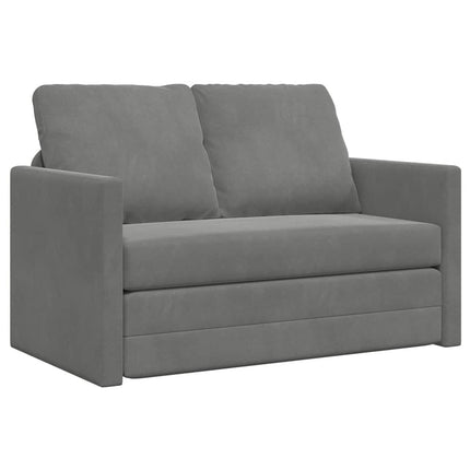 2-i-1 sovesofa 122x204x55 cm velour mørkegrå