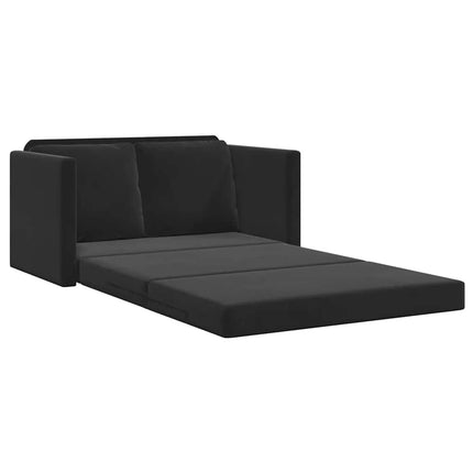 2-i-1 sovesofa 122x204x55 cm velour sort