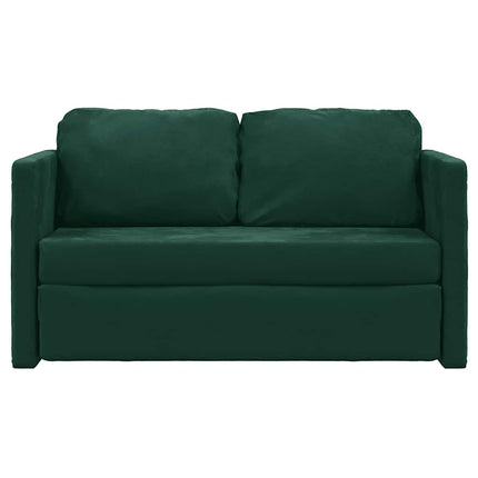 2-i-1 sovesofa 122x204x55 cm velour mørkegrøn