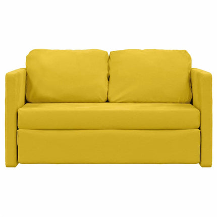 2-i-1 sovesofa 122x204x55 cm velour mørkegul