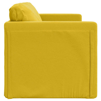 2-i-1 sovesofa 122x204x55 cm velour mørkegul