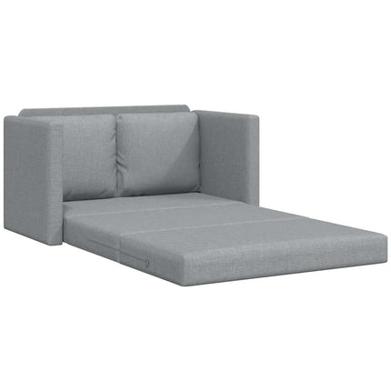 2-i-1 sovesofa 112x174x55 cm stof lysegrå