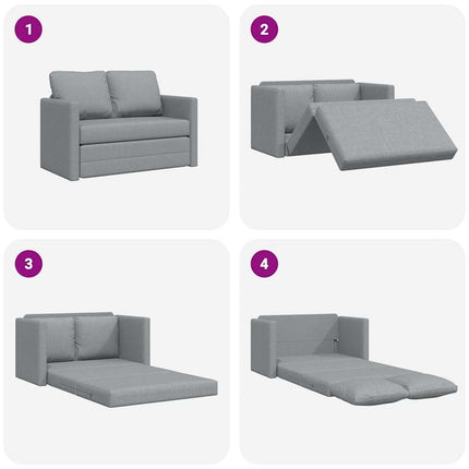 2-i-1 sovesofa 112x174x55 cm stof lysegrå