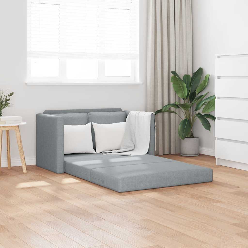 vidaXL 2-i-1 sovesofa 112x174x55 cm stof lysegrå