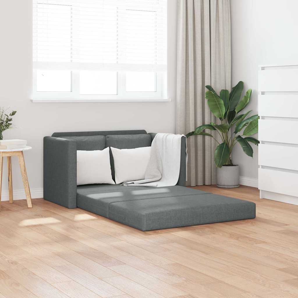 2-i-1 sovesofa i stof - mørkegrå, 112×174×55 cm