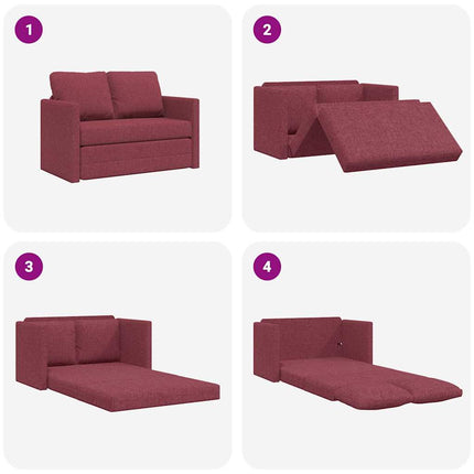 2-i-1 sovesofa 112x174x55 cm stof vinrød