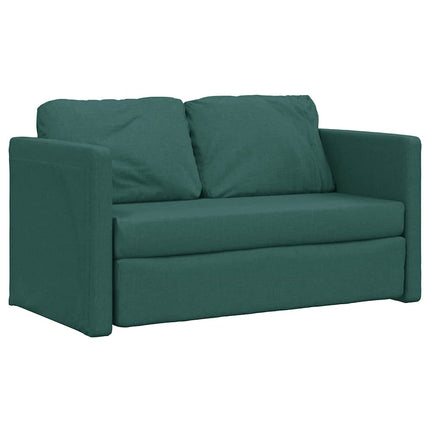 2-i-1 sovesofa 112x174x55 cm stof mørkegrøn