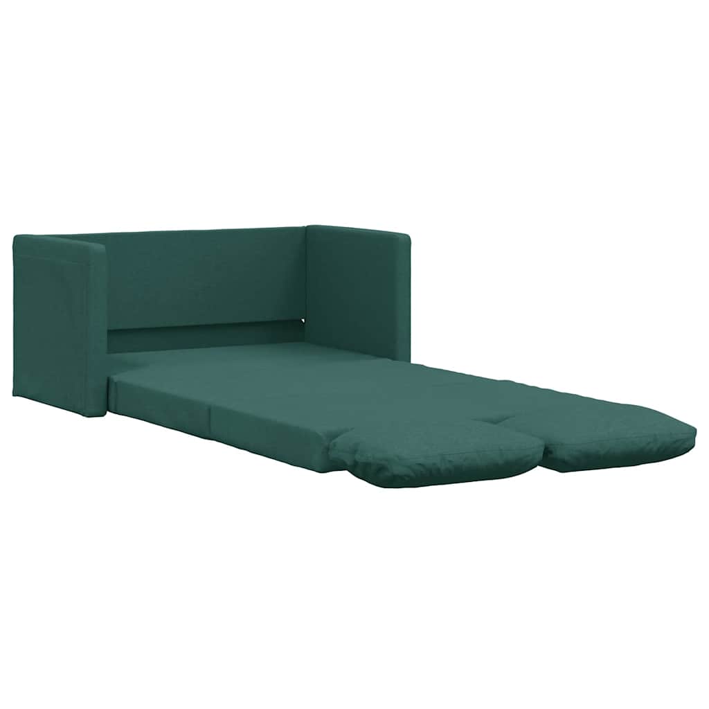 2-i-1 sovesofa 112x174x55 cm stof mørkegrøn