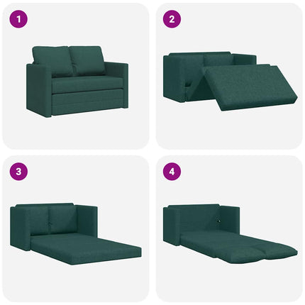 2-i-1 sovesofa 112x174x55 cm stof mørkegrøn