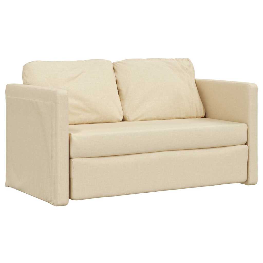 2-i-1 sovesofa 112x174x55 cm stof creme