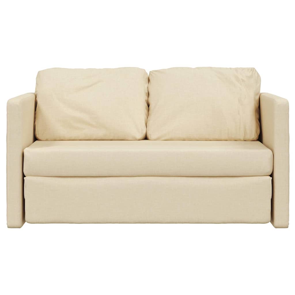 2-i-1 sovesofa 112x174x55 cm stof creme