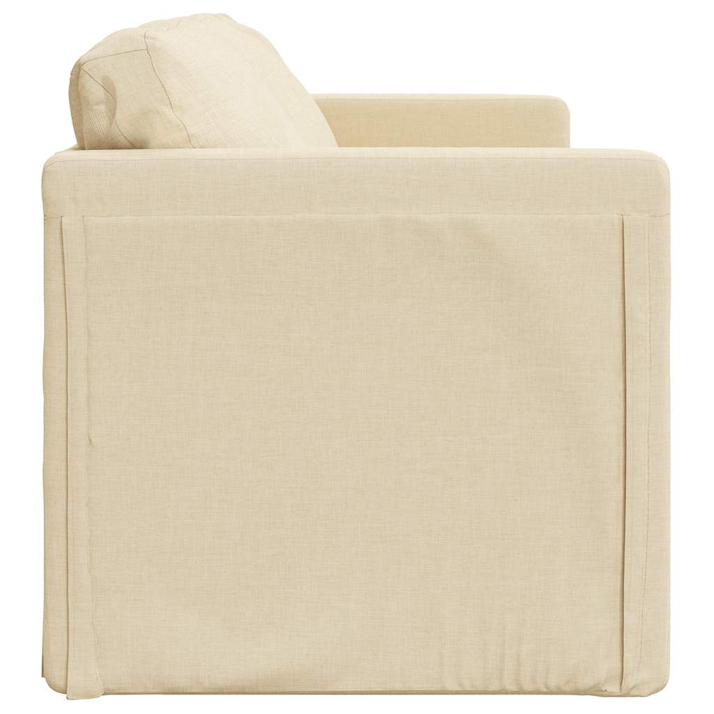 2-i-1 sovesofa 112x174x55 cm stof creme