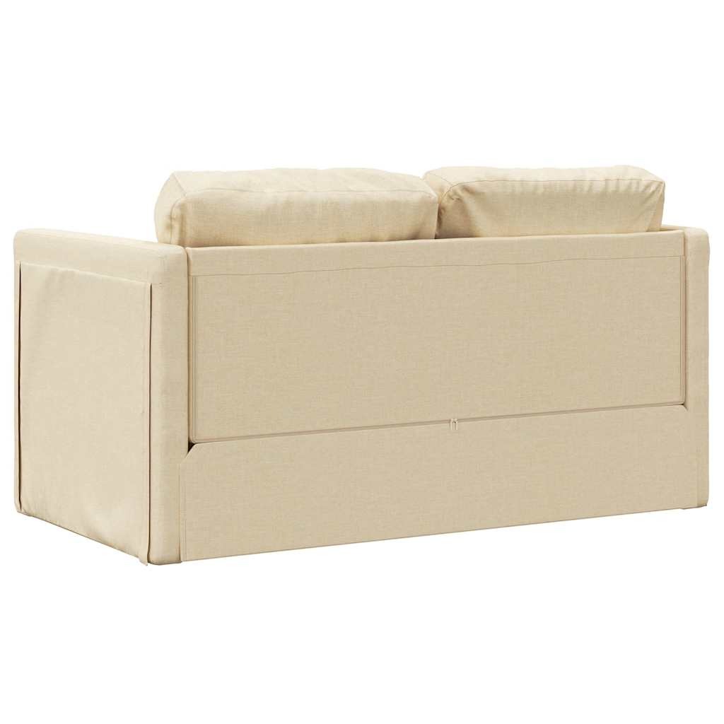 2-i-1 sovesofa 112x174x55 cm stof creme