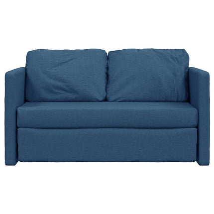 2-i-1 sovesofa 112x174x55 cm stof blå