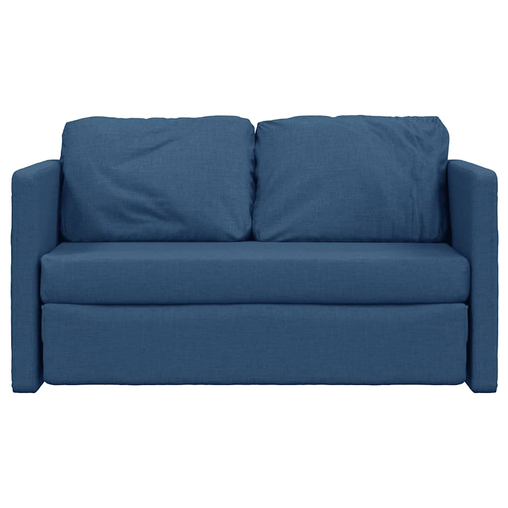 2-i-1 sovesofa 112x174x55 cm stof blå