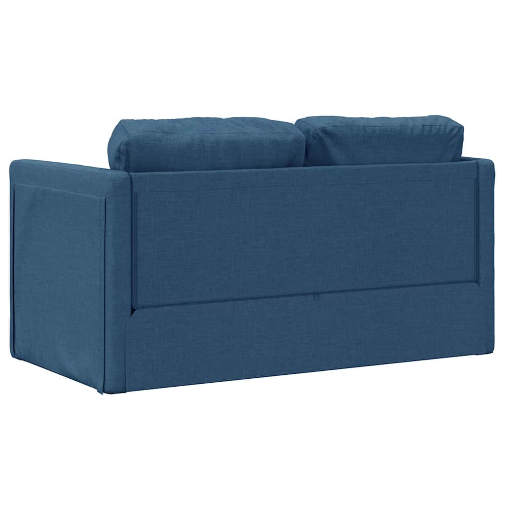 2-i-1 sovesofa 112x174x55 cm stof blå