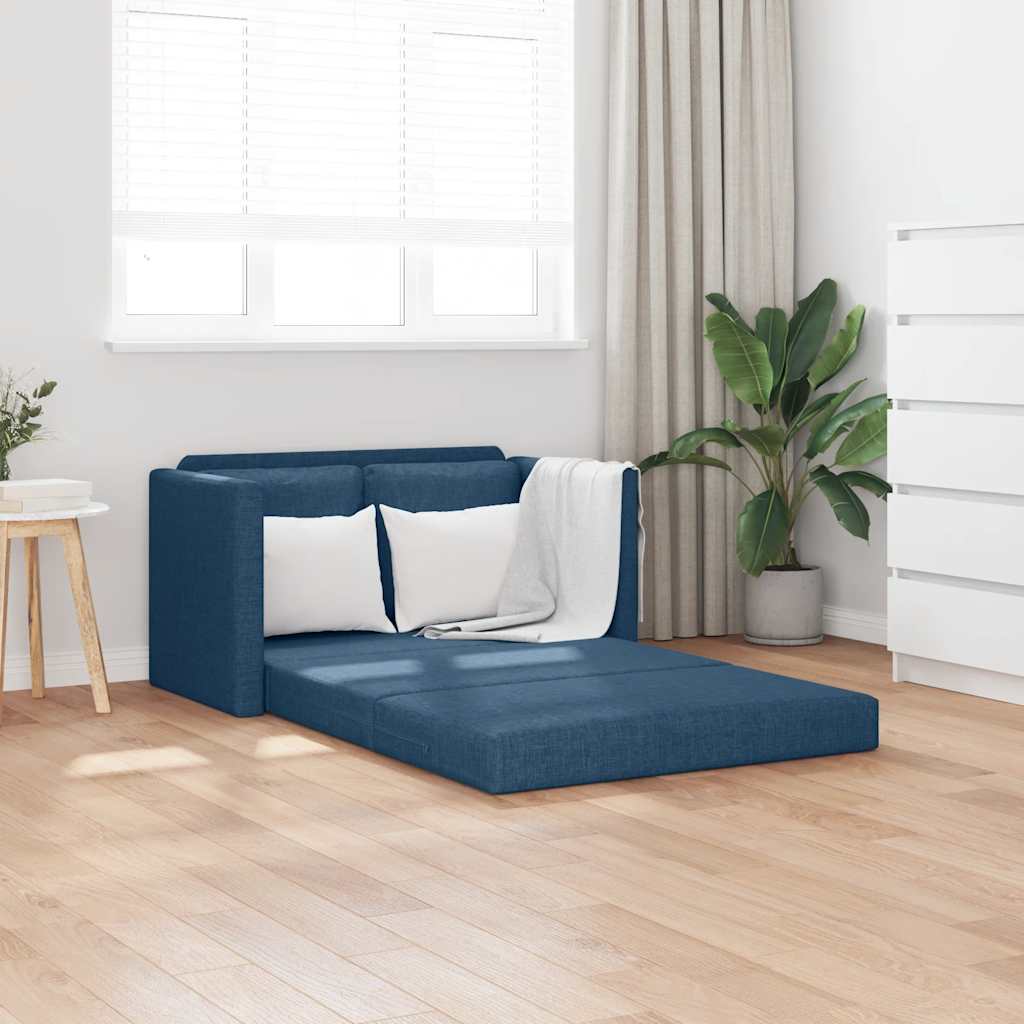 2-i-1 sovesofa i stof - blå, 112×174×55 cm