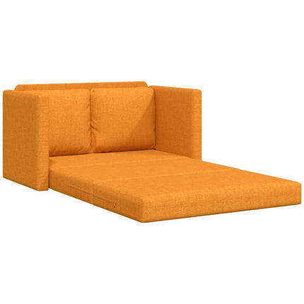 2-i-1 sovesofa 112x174x55 cm stof mørkegul