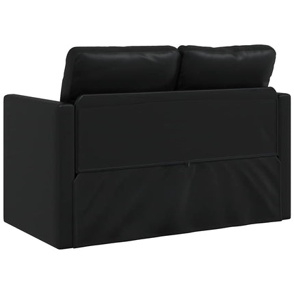 2-i-1 sovesofa 112x174x55 cm kunstlæder sort