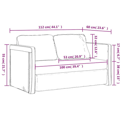 2-i-1 sovesofa 112x174x55 cm kunstlæder sort