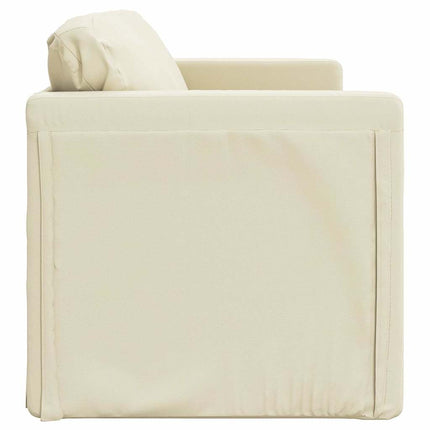 2-i-1 sovesofa 112x174x55 cm kunstlæder cremefarvet