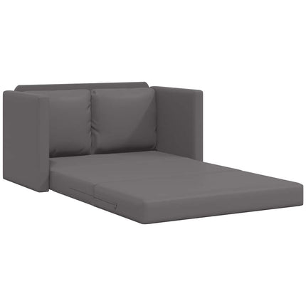 2-i-1 sovesofa 112x174x55 cm kunstlæder grå