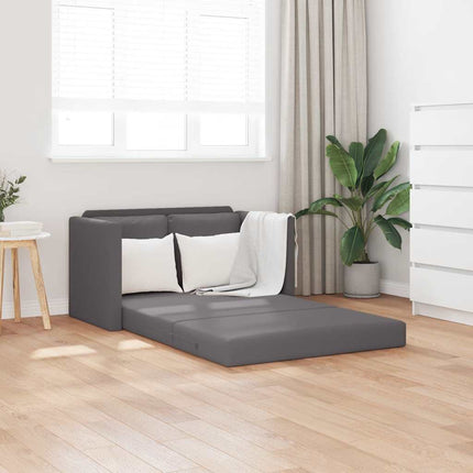 2-i-1 sovesofa 112x174x55 cm kunstlæder grå
