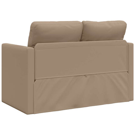 2-i-1 sovesofa 112x174x55 cm kunstlæder cappuccinofarvet