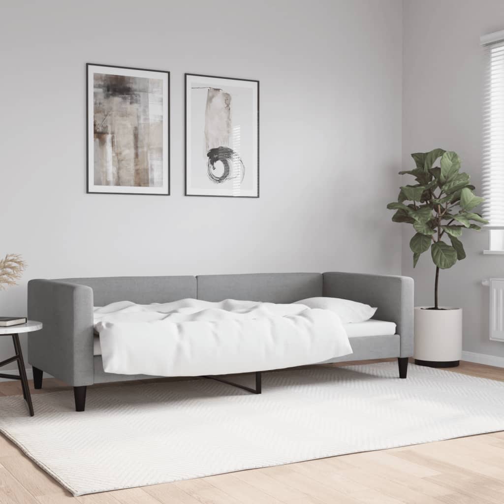 daybed 80x200 cm stof lysegrå