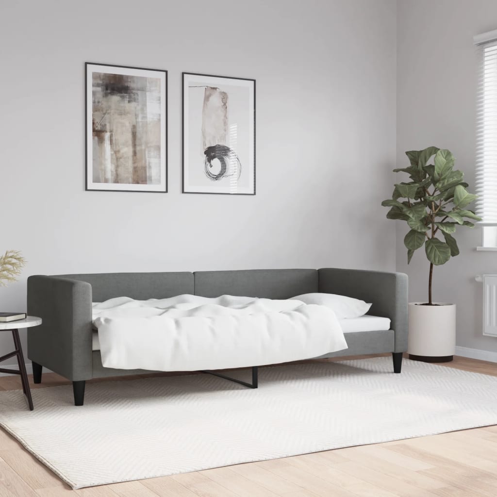 daybed 80x200 cm stof mørkegrå billede
