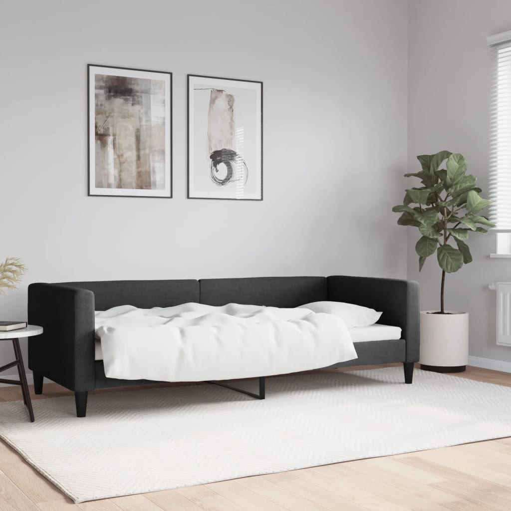 Daybed Stof Sort - uden madras / 80 x 200 cm