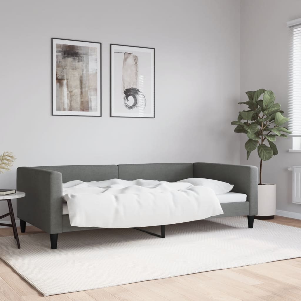 daybed 100x200 cm stof mørkegrå billede