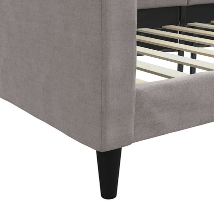 daybed 100x200 cm stof gråbrun