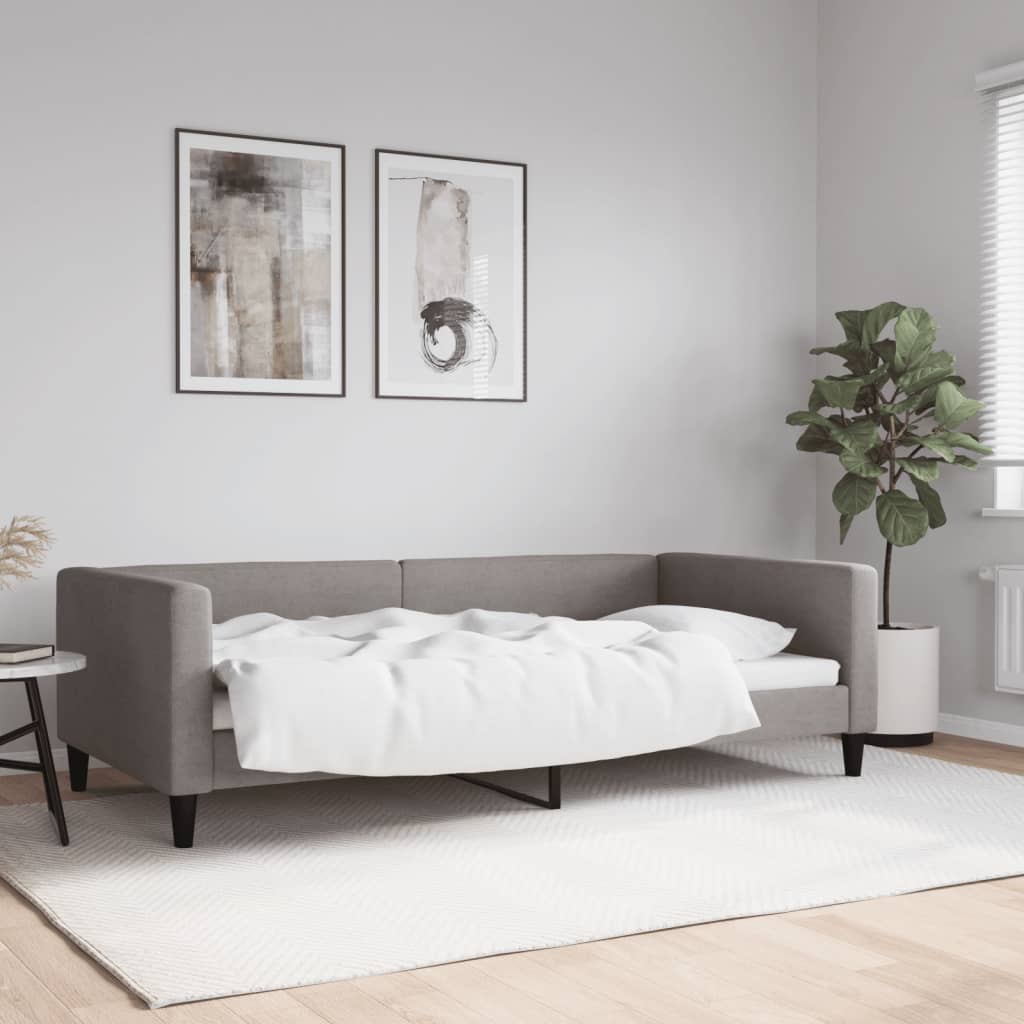 daybed 100x200 cm stof gråbrun