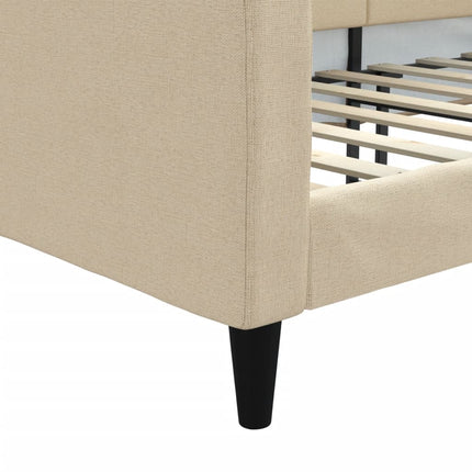 daybed 100x200 cm stof cremefarvet