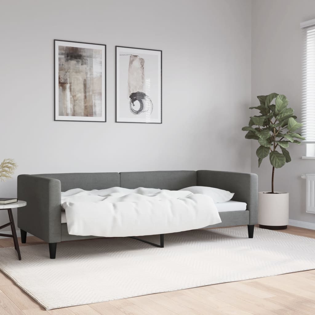 daybed 90x190 cm stof mørkegrå billede