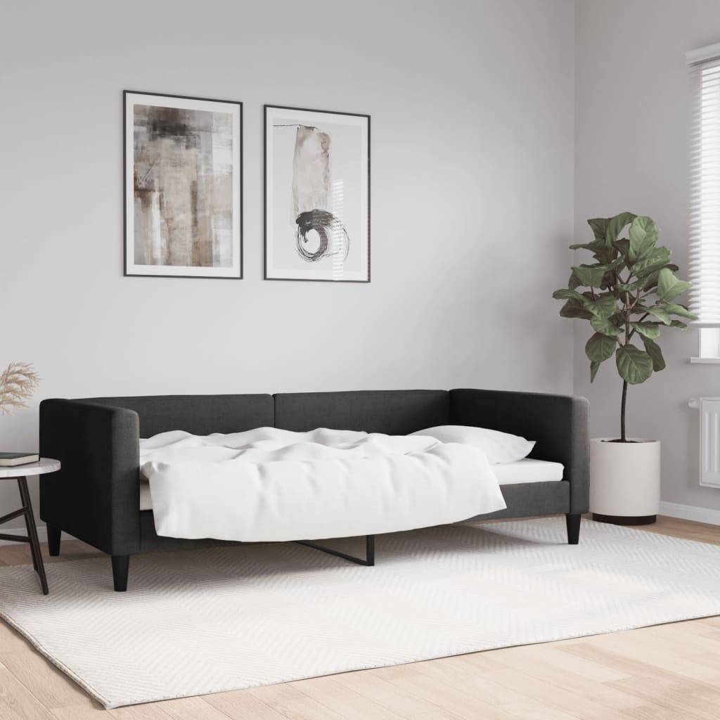 daybed 90x190 cm stof sort billede