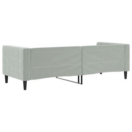 daybed 80x200 cm velour lysegrå