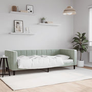 daybed 80x200 cm velour lysegrå