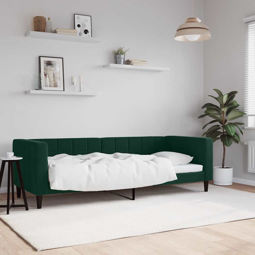 daybed 80x200 cm velour mørkegrøn