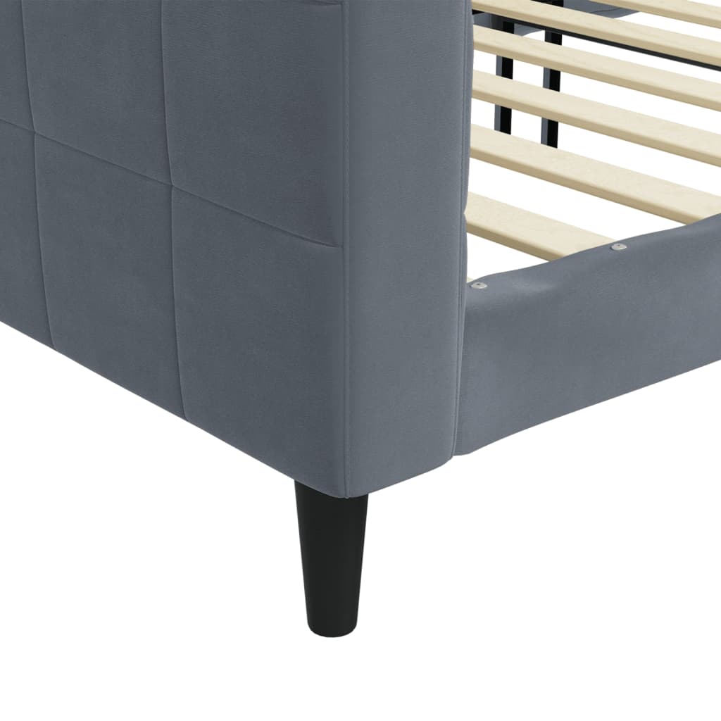 daybed 90x200 cm velour mørkegrå