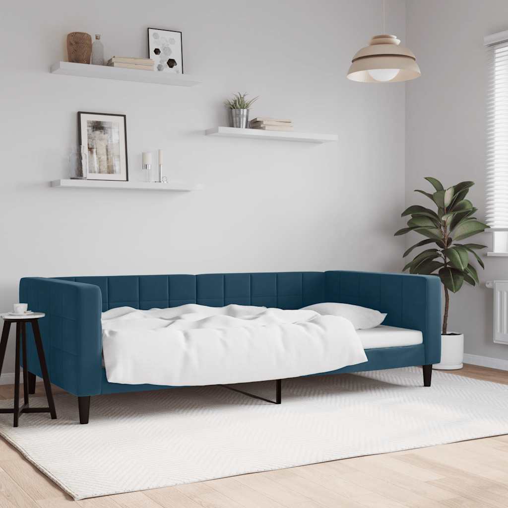 daybed 100x200 cm velour blå