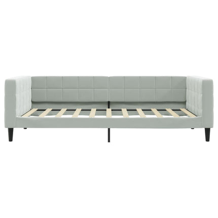 daybed 100x190 cm velour lysegrå