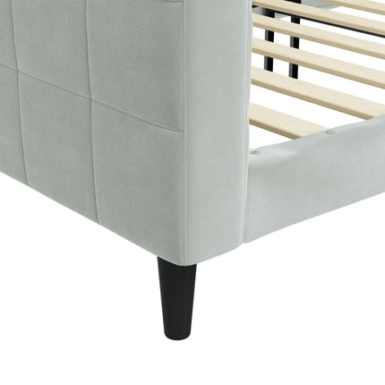daybed 100x190 cm velour lysegrå