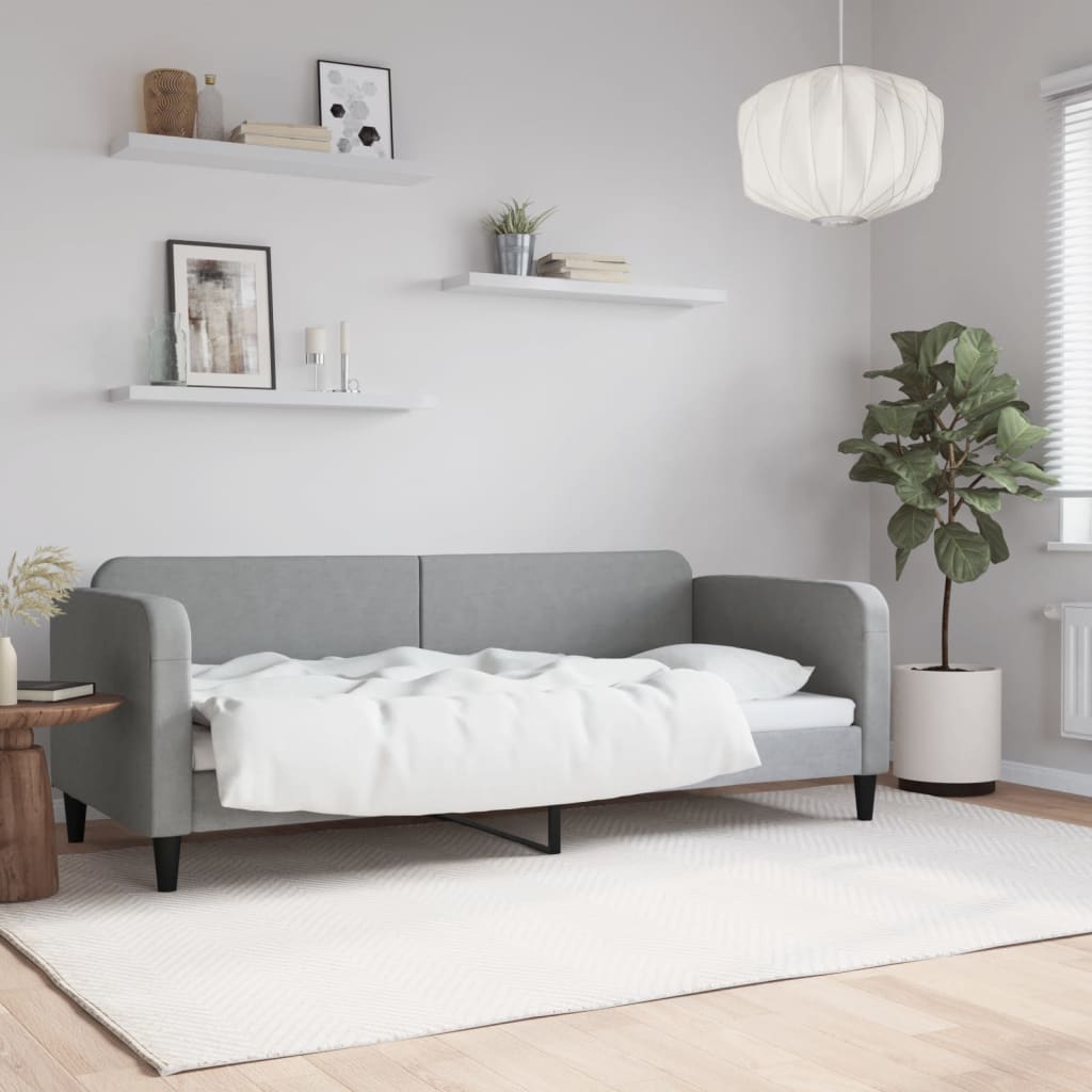 daybed 80x200 cm stof lysegrå billede