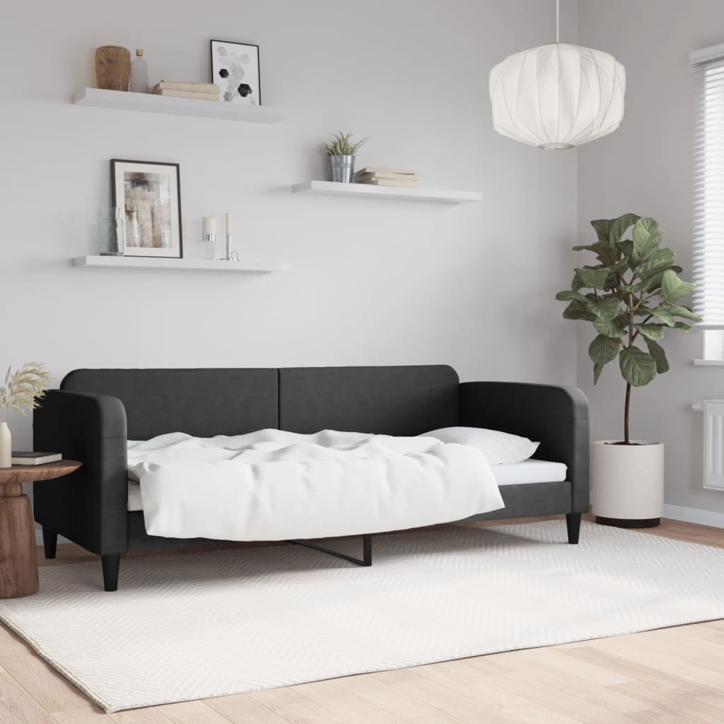 daybed 80x200 cm stof sort billede