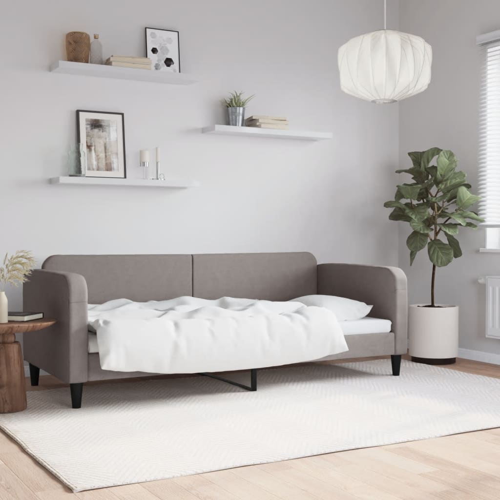 daybed 80x200 cm stof gråbrun billede